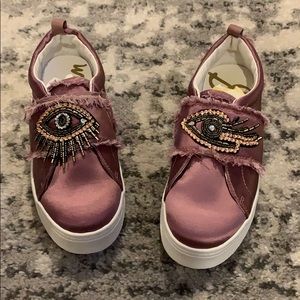 Sam Edelman Sz 8.5 silk evil eye slip on sneakers